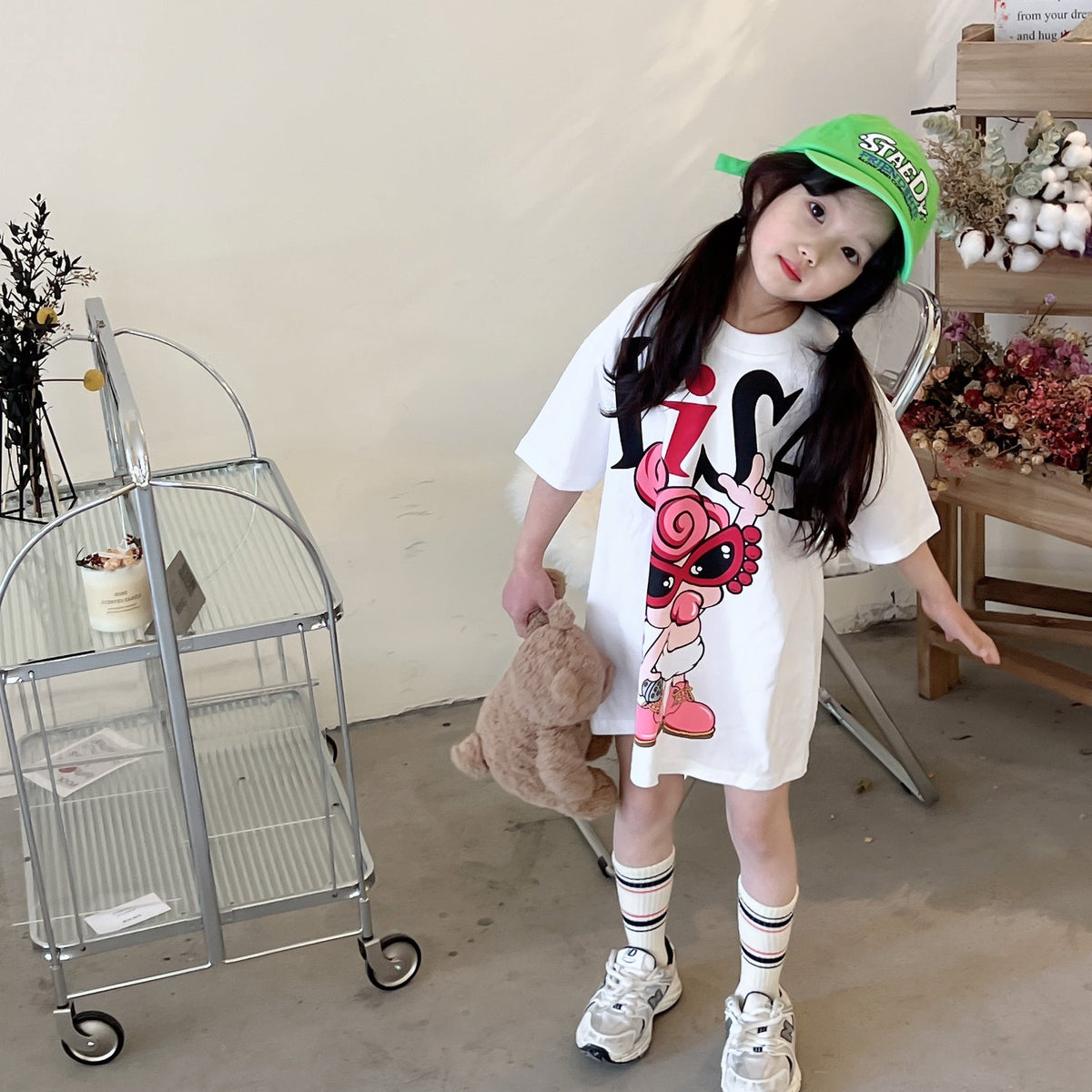 Ladyshome ビッグＴシャツ 2色展開(90cm-140cm/M) 050406